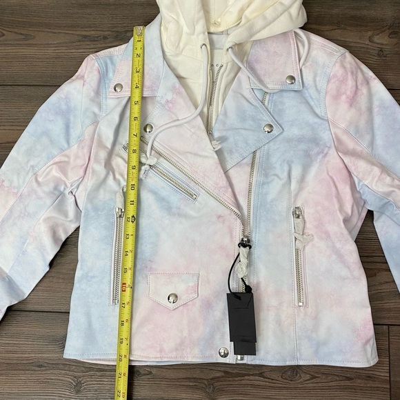 BLANK NYC Tie-Dye Faux Leather Moto with Removable Hood - Picture 16 of 16